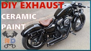 HOW TO VHT Ceramic Spray Painting Exhaust Pipes  Harley Sportster 48 [upl. by Aztinaj]