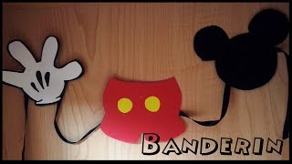 DIY Como hacer banderines de Mickey Mouse para fiestas [upl. by Oine]