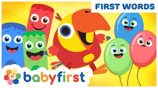 Toddler Learning Video Words w Color Crew amp Larry  Baby Learning First Words amp ABC  Baby First TV [upl. by Enalahs322]