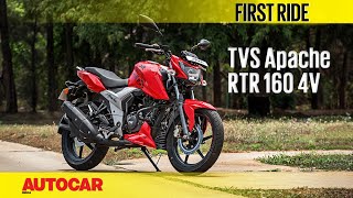 TVS Apache RTR 160 4V  First Ride  Autocar India [upl. by Warthman26]