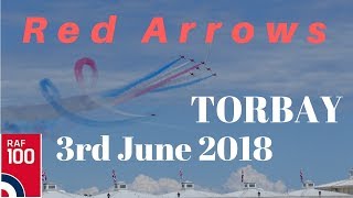 Red Arrows Display at Torbay 3rd June 2018 with comms [upl. by Mathre]