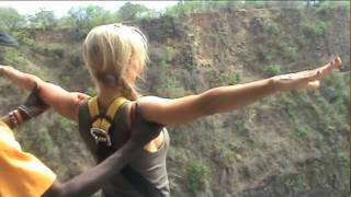 Bungee Jumping at Victoria Falls Pt 1 [upl. by Ynaffital]