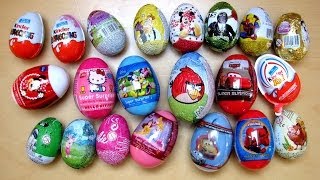 21 Surprise Eggs Kinder Surprise Cars 2 Angry Birds Disney Barbie Spiderman [upl. by Parrisch]