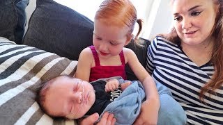 Adley meets Baby Brother so adorable [upl. by Brianna]