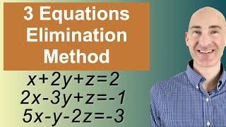 Solving Systems of 3 Equations Elimination [upl. by Akzseinga]