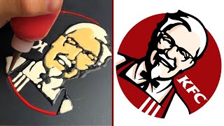 Fast Food Logos Pancake Art McDonalds KFC Taco Bell SubWay [upl. by Signe]