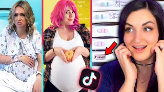 Pregnant Woman Reacts to Pregnancy Tik Toks [upl. by Ennairak]