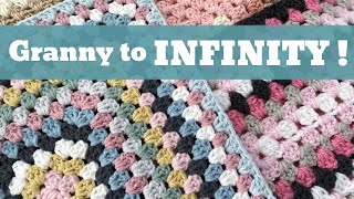 Easy Crochet Blanket Project  Infinity Granny Square  Infinity Granny Rectangle [upl. by Vachell]