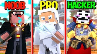 Minecraft  BATTLE MAGIC CHALLENGE NOOB vs PRO vs HACKER [upl. by Morry]