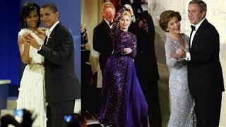 First Lady Fashion 30 Years of Inaugural Ball Gowns [upl. by Lleinad]