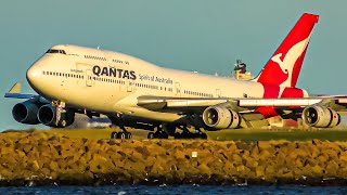 120 QANTAS Boeing 747 LANDINGS amp TAKEOFFS Worldwide  Farewell Boeing 747s [upl. by Eihpos]