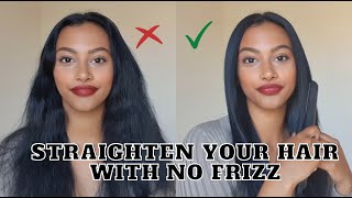 How To Straighten Curly Hair Without Frizz [upl. by Ycnaffit]