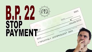 KULONG BA KUNG STOP PAYMENT ELEMENTS OF BP 22  BOUNCING CHECKS LAW [upl. by Atilrahc]