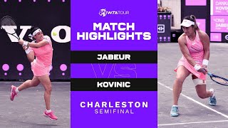 Danka Kovinic vs Ons Jabeur  2021 Charleston Semifinal  WTA Match Highlights [upl. by Worrad]