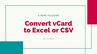 How to Convert vCard vcf to Excel or CSV Easily [upl. by Garald]