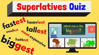 Superlatives Quiz  Fun ESL Game  Easy English Quiz [upl. by Ativoj]