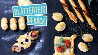 6 schnelle Blätterteig Ideen  Fingerfood Varianten süss amp salzig [upl. by Fineberg391]