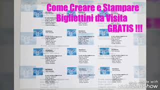 Tutorial Come Creare e Stampare bigliettini da visita Gratis 😎 [upl. by Yrtua]