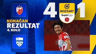 Mozzart Bet Super liga 202425  4Kolo CRVENA ZVEZDA – NOVI PAZAR 41 10 [upl. by Dove838]