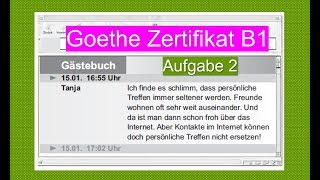 Goethe Zertifikat B1 Schreiben  Aufgabe 2 [upl. by Claudie]