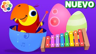 🎹 🎸🎺 Aprende los instrumentos musicales con HUEVOS SORPRESA  BabyFirst Español [upl. by Dynah]