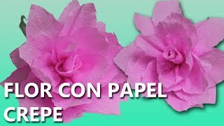 COMO HACER FLORES DE PAPEL CREPE FÁCILES [upl. by Maag6]