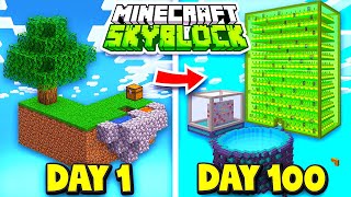 I Spent 100 Days in Minecraft Skyblock [upl. by Kelby]