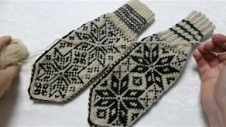 How to knit norwegian Selbu mittens Step by step tutorial [upl. by Alburga]