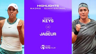 Madison Keys vs Ons Jabeur  2024 Madrid Quarterfinal  WTA Match Highlights [upl. by Junji]