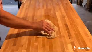 Sealing the Butcher Block with Danish Oil [upl. by Atteynod]