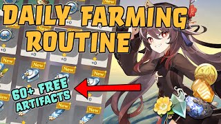 Farm with me AR55 Artifact Ore amp Monster Daily Farming Route  Genshin Impact [upl. by Gilus]