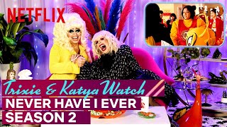 Drag Queens Trixie Mattel amp Katya React to Never Have I Ever Season 2  I Like to Watch  Netflix [upl. by Cul366]