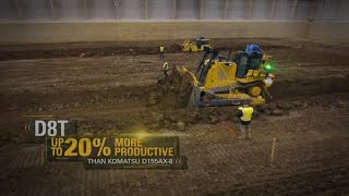 Cat® D8T Productivity Pays vs Komatsu D155AX8 [upl. by Yremrej]