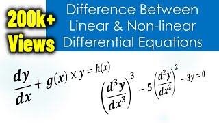 Difference between linear and nonlinear Differential EquationLinear verses nonlinear DE [upl. by Kidder]