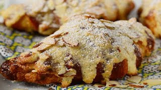 Almond Croissants Recipe Demonstration  Joyofbakingcom [upl. by Akienahs]