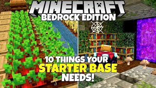 10 Simple Things EVERY Minecraft Starter Base NEEDS Bedrock Edition [upl. by Aletse]