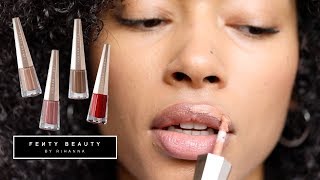 Fenty Beauty Stunna Lip Paint  Swatches amp Review [upl. by Ardnasxela]