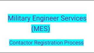 MES Military Engineer Services  Contractor Registration Process ठेकेदार रेजिस्ट्रेशन प्रक्रिया [upl. by Esdnyl]