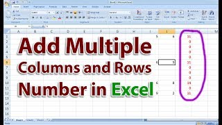 How to Add Multiple Columns and Rows number in Excel [upl. by Otanutrof154]