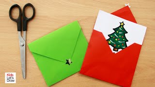 Aprende hacer SOBRES para Tarjetas Navideñas en 1 MINUTO DIY [upl. by Kikelia]