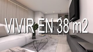 VIVIR EN 38 m2 Un apartamento moderno y minimalista [upl. by Jarlathus]