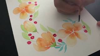 Aprende hacer flores con acuarela pasó a pasó Watercolor flowers step by step [upl. by Dolorita]