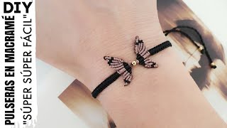 DIY COMO HACER PULSERAS FÁCIL Y RÁPIDO  PULSERA MARIPOSA DE HILO EN MACRAMÉ [upl. by Selfridge]