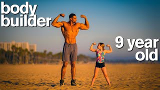 BODYBUILDER vs MY DAUGHTER  Adorable Fitness and Gymnastics Challenge [upl. by Adlemy]