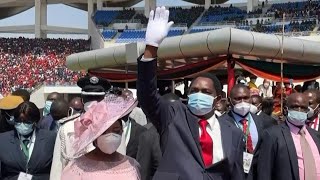 Hakainde Hichilema sworn in as president of Zambia  AFP [upl. by Sevart438]