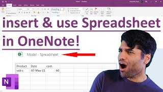 How to insert and use excel spreadsheet in OneNote [upl. by Niwrud675]