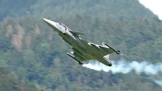 Saab JAS39C Gripen Swedish Air Force flying Display Mollis Zigermeet 2019 AirShow [upl. by Rentsch]