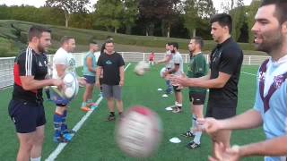 Entrainement rugby technique de passe [upl. by Nipsirc]