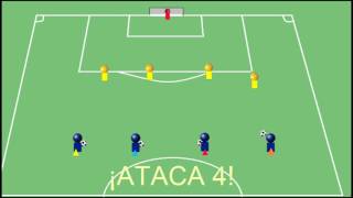 Ejercicio táctico defensivo fútbol base [upl. by Hsekar377]