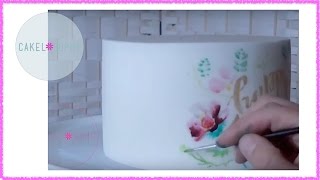 PAINTING Watercolour on FONDANT The EASY Way [upl. by Gaeta449]